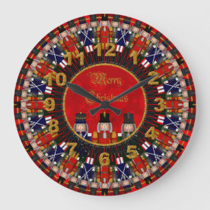 Relógio Grande Trio de Nozes de Natal, Estilo 2 ROUND CLOCK