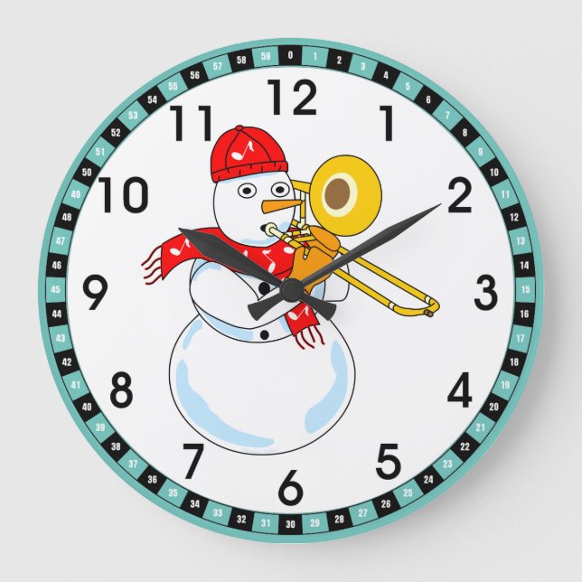 Relógio Grande Trombone Snowman (Frente)