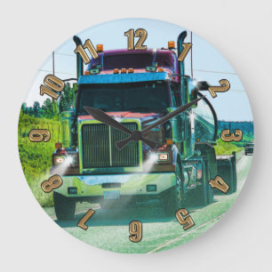Relógio Grande Tronco-Tanker Cistern Truck Drivers Wall Clock