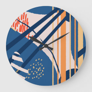 Relógio Grande Tropical Floral: Cabeçalho Moderno