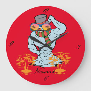 Relógio Grande Tropical Snowman Tropical Thunder_Cove
