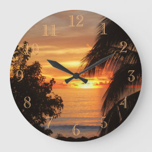 Relógio Grande Tropical Sunset Clock