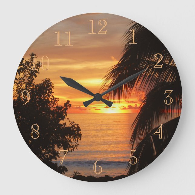 Relógio Grande Tropical Sunset Clock (Frente)