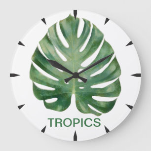 Relógio Grande Trópicos de Monstera Leaf