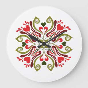 Relógio Grande Tulip Floral Húngaro