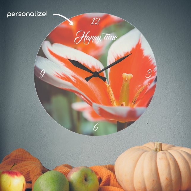 Relógio Grande Tulipas vermelhas (Criador carregado)