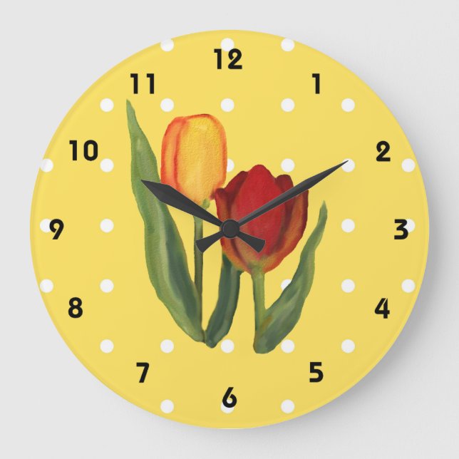 Relógio Grande Tulips Wall Clock (Frente)
