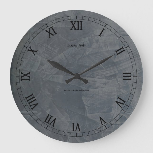 Relógio Grande Tuscan Slate #Pinterest Wall Clock (Frente)