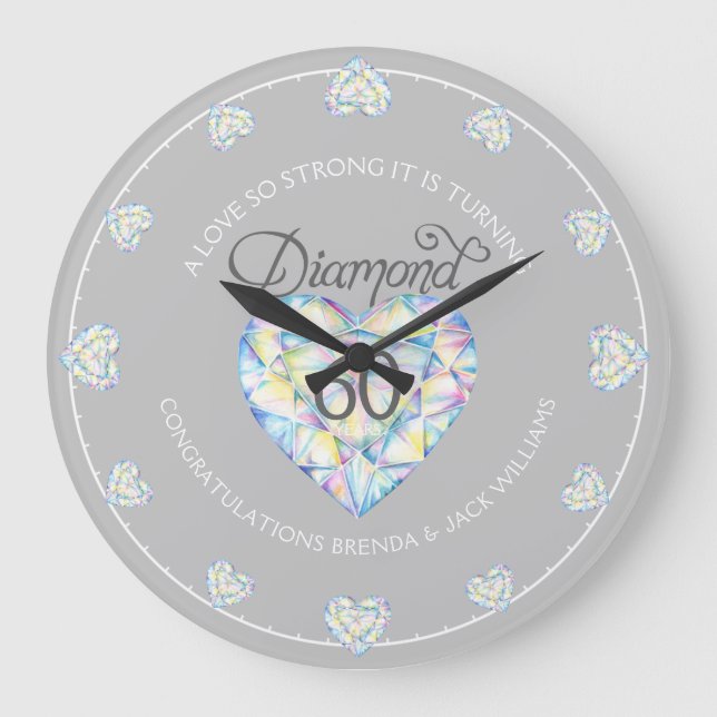 Relógio Grande Um casamento de diamante tão forte 60º (Frente)