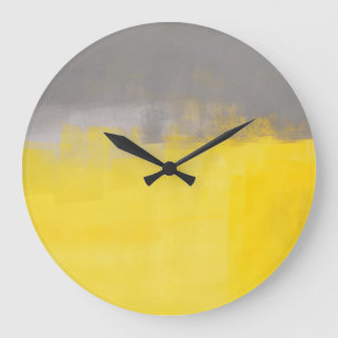 Relógio Grande "" Um pulso de disparo cinzento e amarelo abstrato