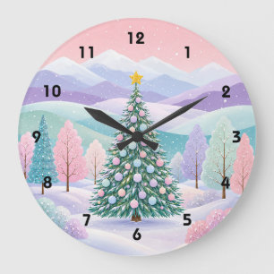 Relógio Grande Um Sonho de Inverno Pastel