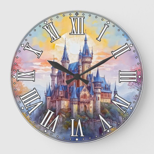 Relógio Grande Um velho castelo mágico na neblina matinal (Frente)