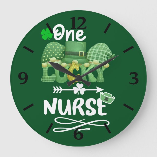 Relógio Grande Uma enfermeira sortuda com gnomos (Frente)