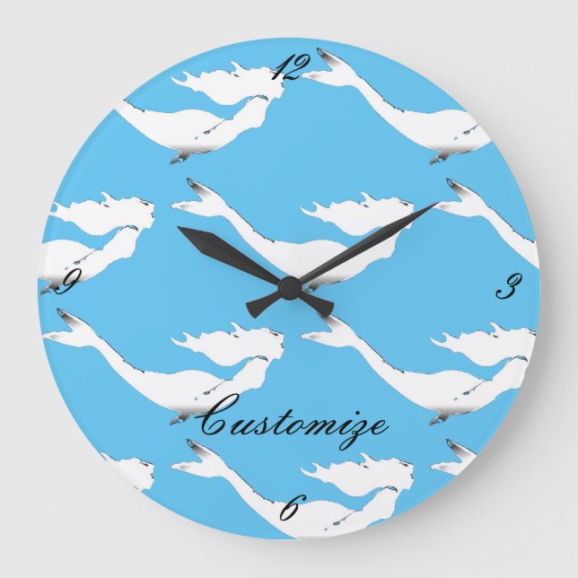 Relógio Grande Underwater White Mermaid Swimming Thunder_Cove (Frente)