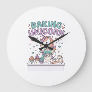 Relógio Grande Unicorn Assando Unicorn Produto Moderno Gráfico_1