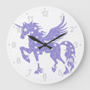 Relógio Grande Unicorn pegasus - Escolher cor de plano de fundo