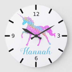 Relógio Grande Unicórnio Colorido