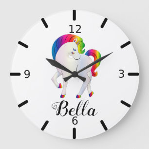 Relógio Grande Unicórnio Colorido Personalizado