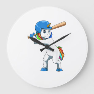 Relógio Grande Unicórnio de Beisebol Unicórnio Jogando Beisebol U
