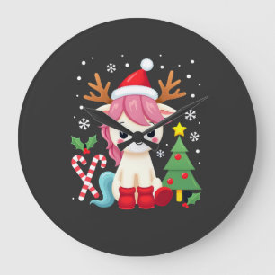 Relógio Grande Unicórnio de Natal Fofo Mágico Xmas Meninas de 1 a