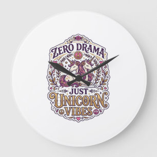 Relógio Grande Unicórnio Zero Drama Apenas Vibrações de Unicórnio
