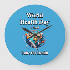 Relógio Grande Unir Para A Saúde. Dia Mundial da Saúde. Camiseta