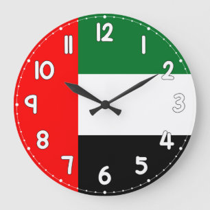 Relógio Grande United Arab Emirates UAE Flag Wall Clock