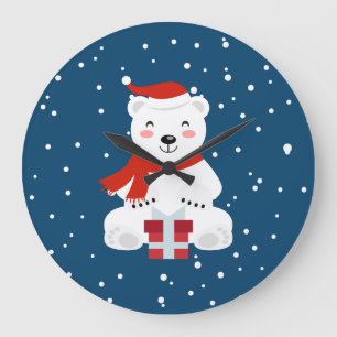 Relógio Grande Ursinho de neve de Natal