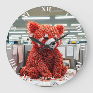 Relógio Grande Urso de clipe de papel fantasia fofo