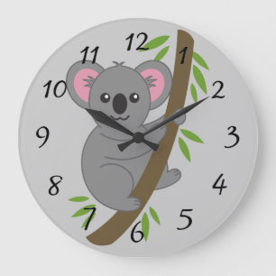 Relógio Grande Urso de koala animado bonito