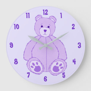 Relógio Grande Urso de Teddy Roxo