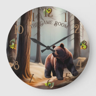 Relógio Grande Urso Grande Marrom Russo
