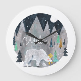 Relógio Grande Urso montanhas de inverno lua