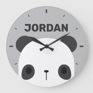Relógio Grande Urso Panda Bonito com Nome Personalizado