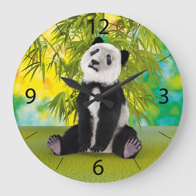 Relógio Grande Urso Panda Fofo Presente Perfeito para Amantes de  (Frente)