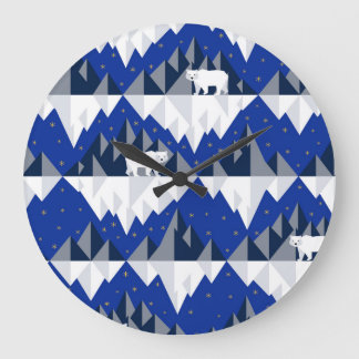 Relógio Grande Urso Polar no Padrão Iceberg Sem Olhos.