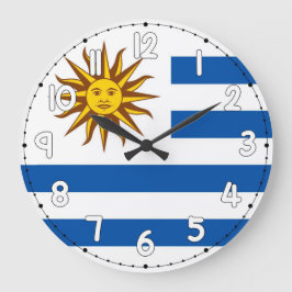 Relógio Grande Uruguay Flag Wall Clock – Patriotic Home & Office 