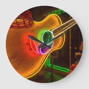 Relógio Grande USA, Texas, Austin. Neon Guitar At Blackmail