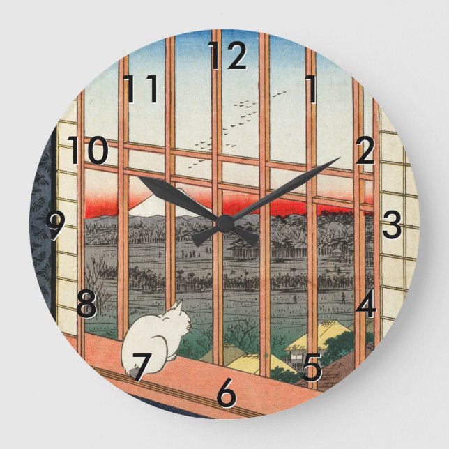 Relógio Grande Utagawa Hiroshige - Campos de arroz Asakusa (Frente)