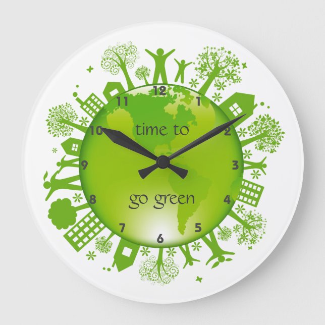 Relógio Grande Vá para o ecologista Design Wall Clock (Frente)