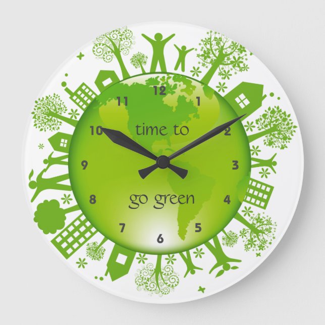 Relógio Grande Vá para o ecologista Design Wall Clock (Frente)