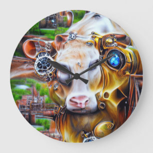 Relógio Grande Vaca cibernética Steampunk