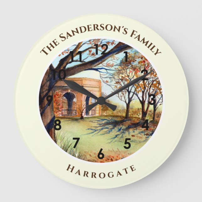 Relógio Grande Valley Gardens Harrogate Yorkshire Inglaterra (Frente)