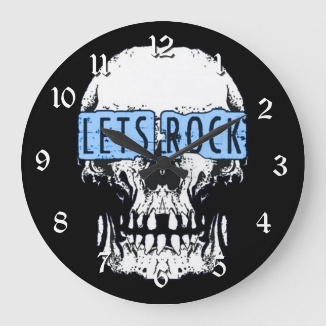 Relógio Grande Vamos Rock Skull Round (Frente)