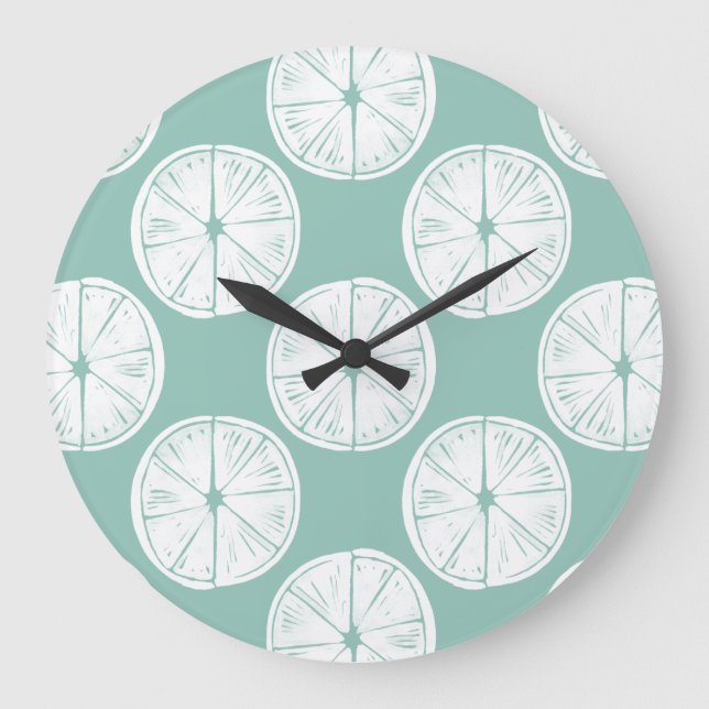 Relógio Grande Vamos Taco Sobre Amor | Padrão do Limão lacrimogên (Frente)