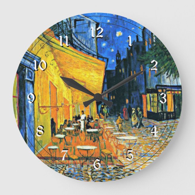 Relógio Grande Van Gogh: Café Terrace Large Clock (Frente)