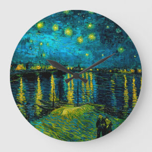 Relógio Grande Van Gogh Starry Night Over the Rhône