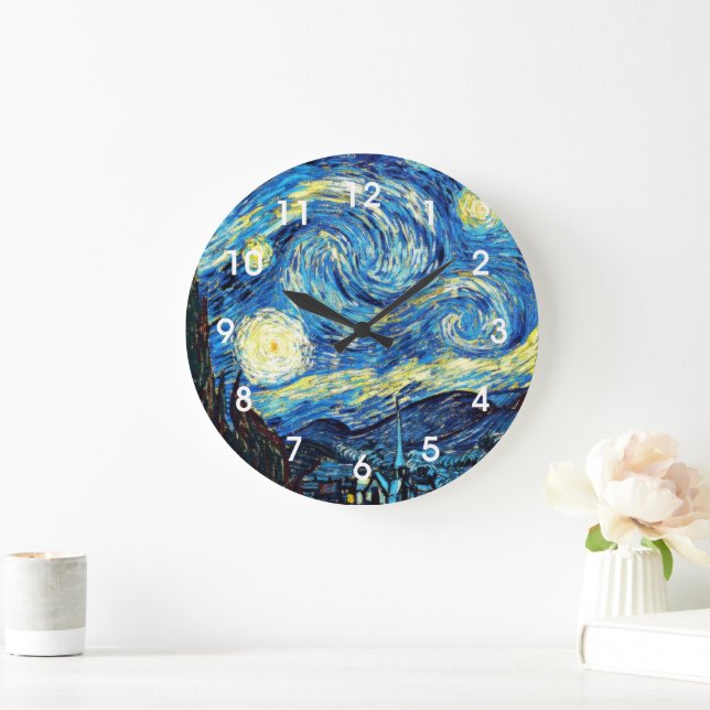 Relógio Grande Van Gogh's famous painting, Starry Night, (Lar)