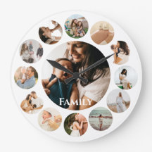 Várias Fotos Collage Simple Family Round Frame