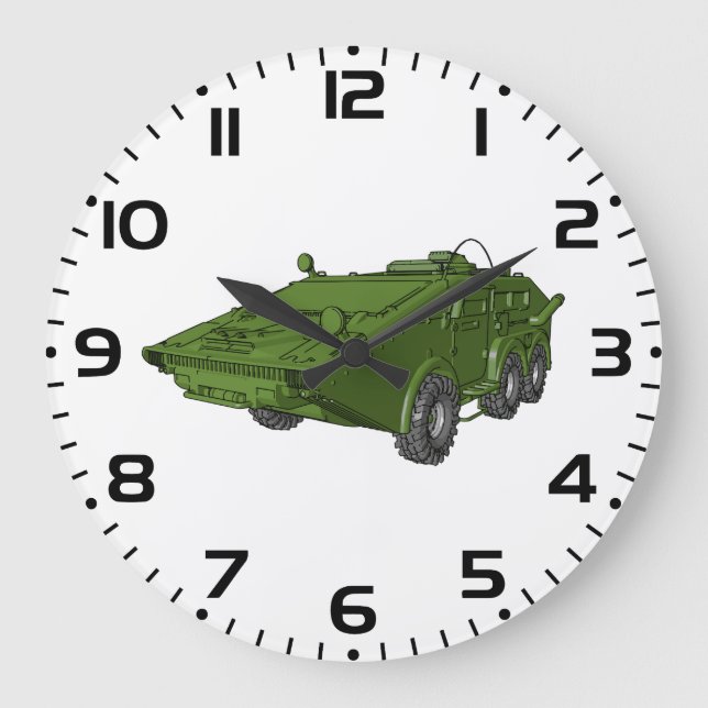 Relógio Grande Veículo Militar Blindado Verde (Frente)
